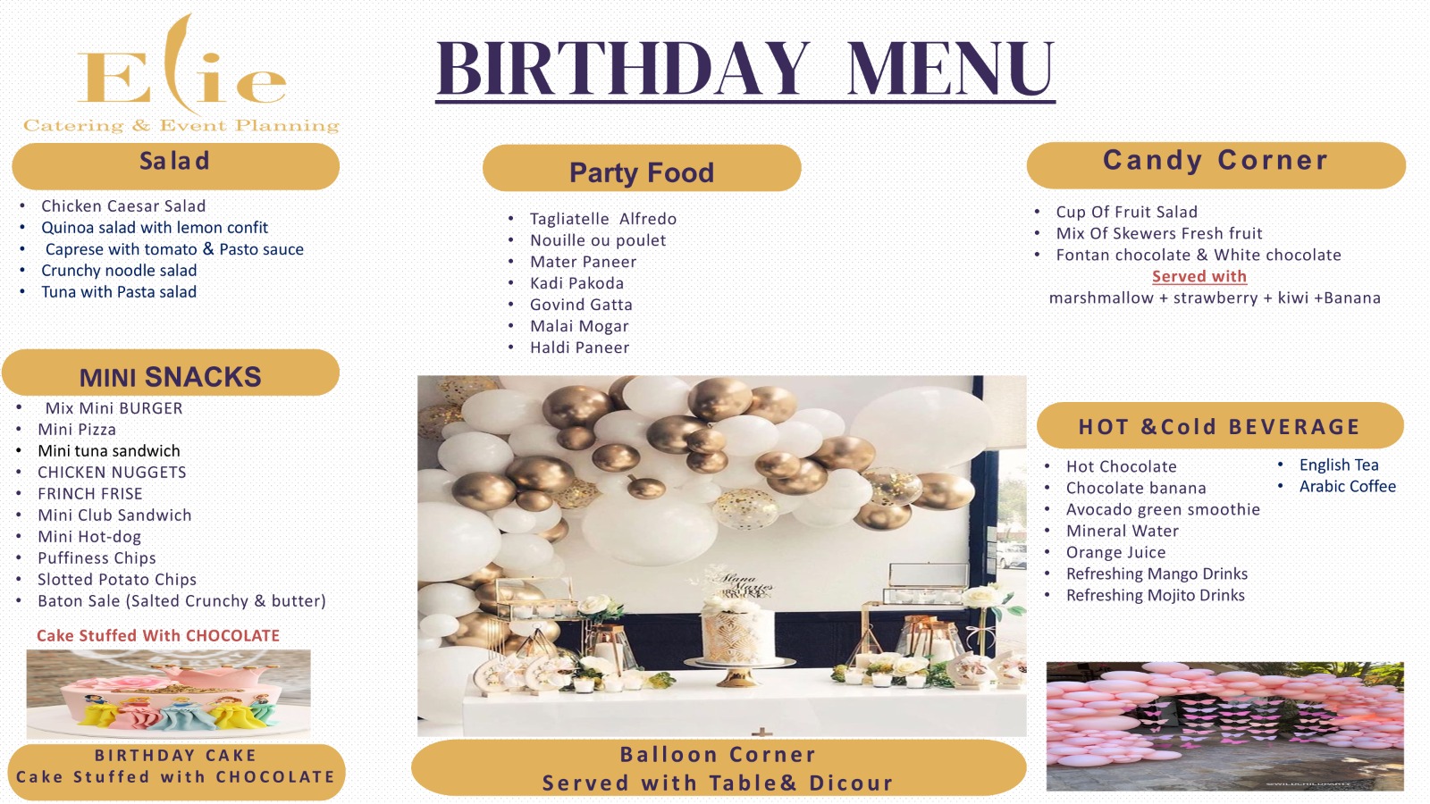 Birthday Menu