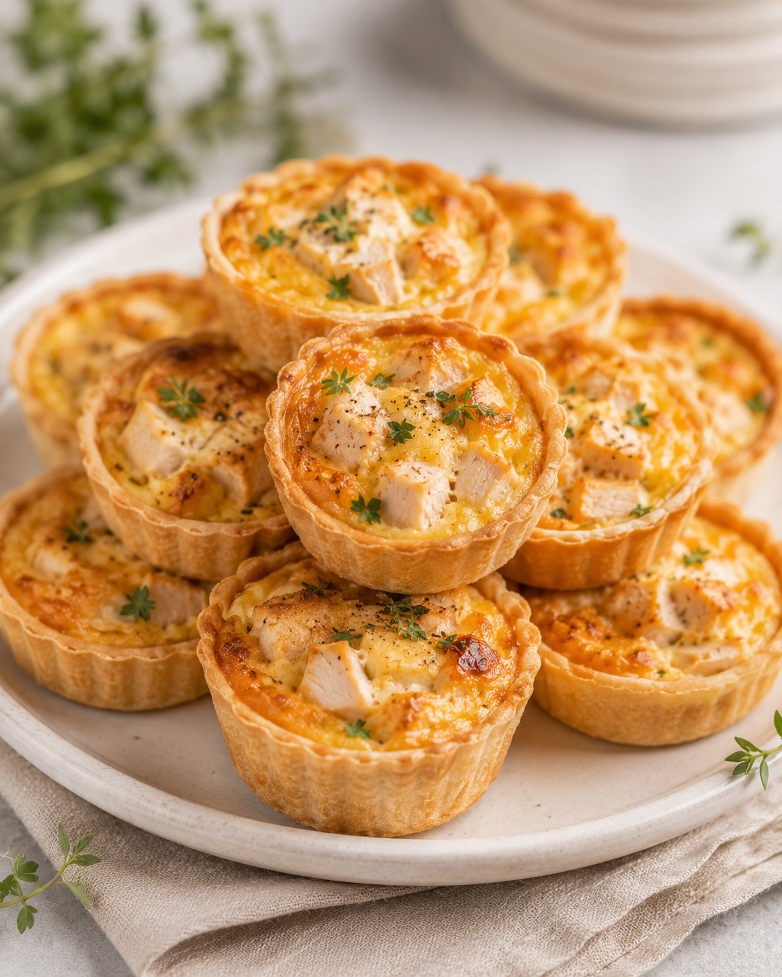 Mini Tart Chicken & Cheese Quiches